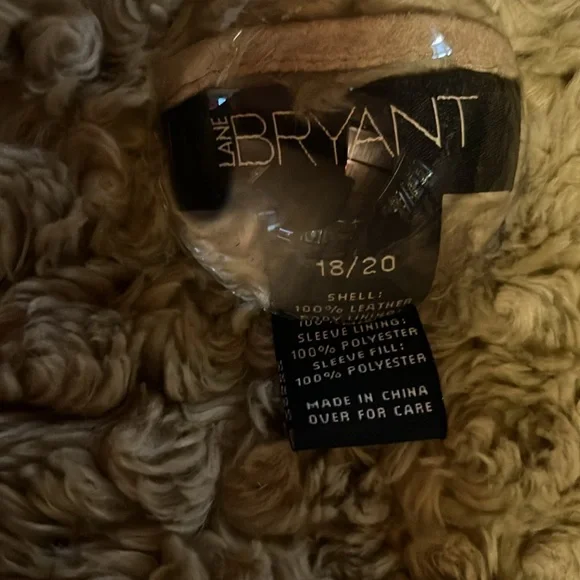 Lane Bryant Penny Lane Jacket Tan/Cream Leather Distressed Size 18/20 - Picture 6 of 16